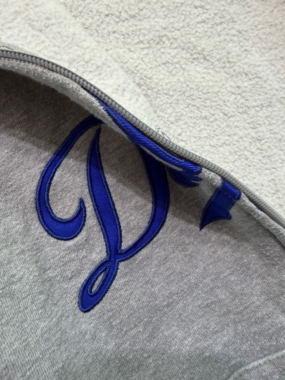 Youth Gray Dodgers Terrycloth-Lined Zip-up Hoodie - Picture 3 of 5